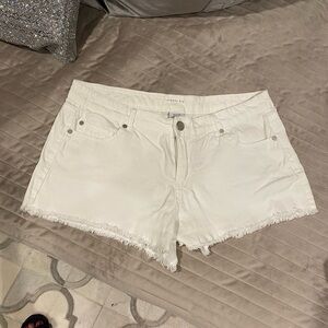 Copper Key White Cut Off Shorts